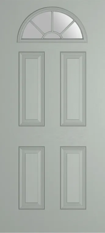 Cannes Grid Lite composite door in Agate Grey with Satin glass