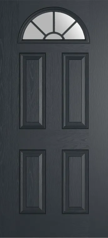 Cannes Grid Lite composite door in Anthracite Grey with Satin glass
