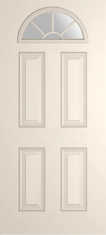 Cannes Grid Lite composite door in Cream with Satin glass
