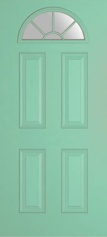 Cannes Grid Lite composite door in Pastel Turquoise with Satin glass
