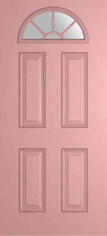 Cannes Grid Lite composite door in Sweet Pink with Satin glass