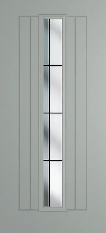 Genoa composite door in Agate Grey with Aurora glass
