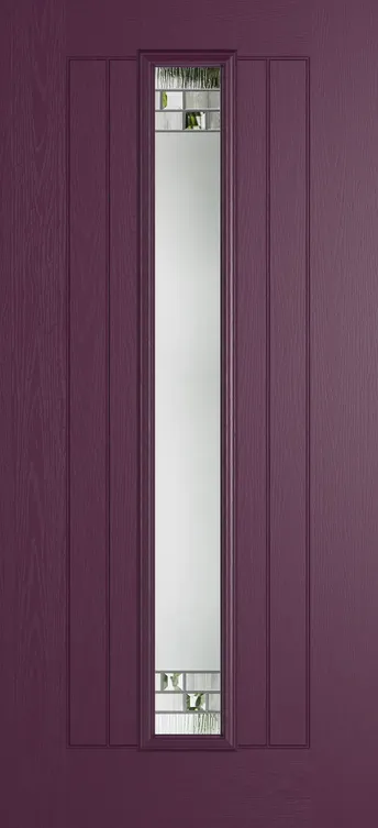 Genoa composite door in Aubergine with Horizon glass
