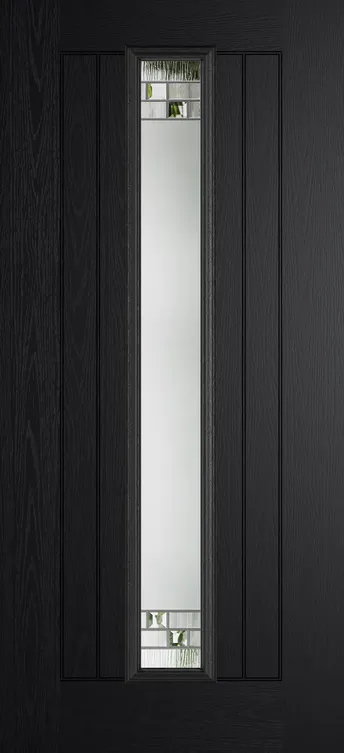 Genoa composite door in Black with Horizon glass