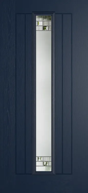 Genoa composite door in Blue with Horizon glass