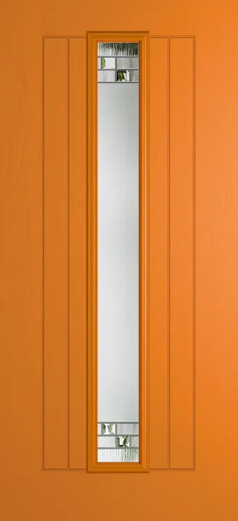 Genoa composite door in Clementine with Horizon glass
