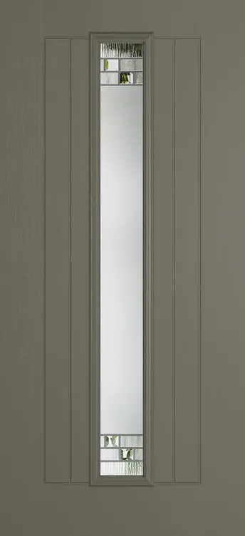 Genoa composite door in Dolphin Grey with Horizon glass