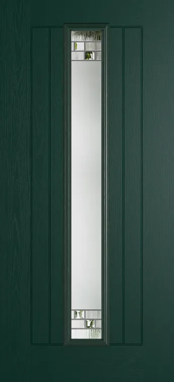 Genoa composite door in Green with Horizon glass