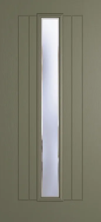 Genoa composite door in Olive Grey with Kensington glass