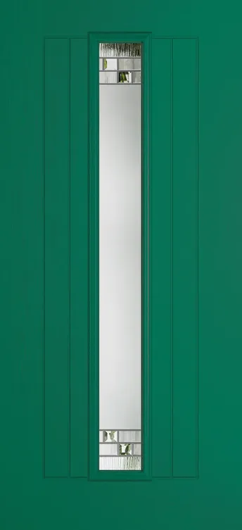 Genoa composite door in Opal Green with Horizon glass