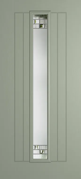Genoa composite door in Pebble Grey with Horizon glass