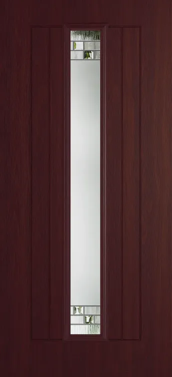 Genoa composite door in Rosewood with Horizon glass