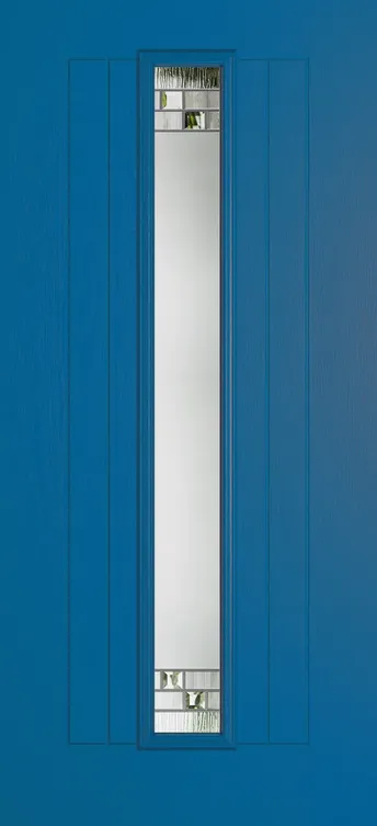 Genoa composite door in Signal Blue with Horizon glass
