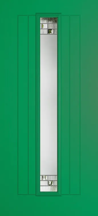 Genoa composite door in Signal Green with Horizon glass