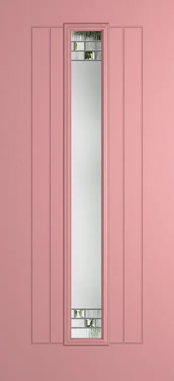 Genoa composite door in Sweet Pink with Horizon glass