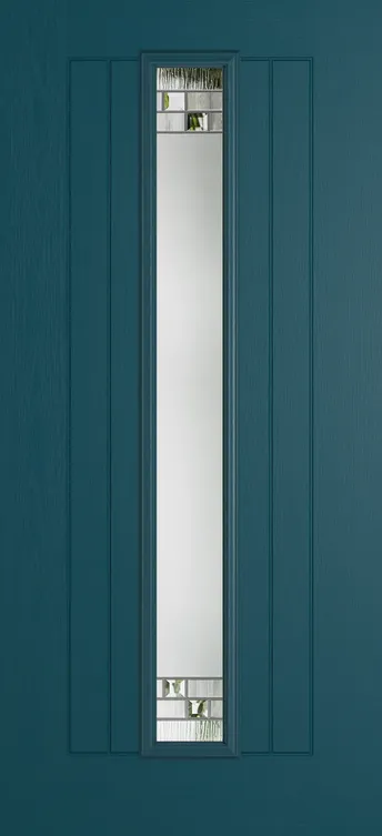 Genoa composite door in Tranquil Blue with Horizon glass