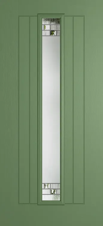 Genoa composite door in Woodland Green with Horizon glass