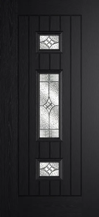 Helsinki composite door in Black with Elegance glass