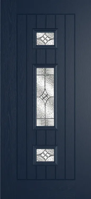 Helsinki composite door in Blue with Elegance glass