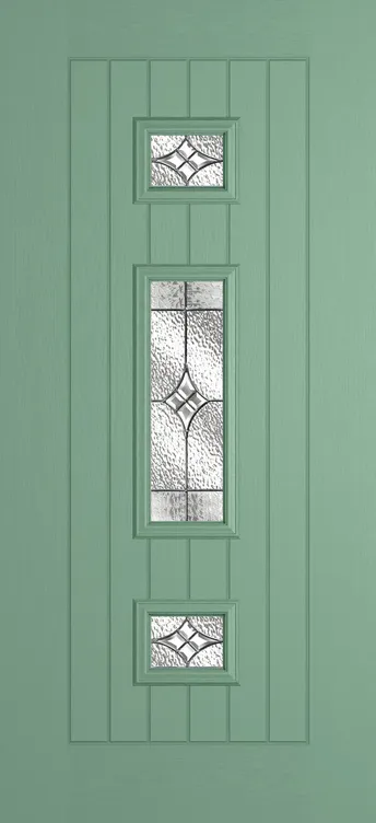 Helsinki composite door in Chartwell Green with Elegance glass