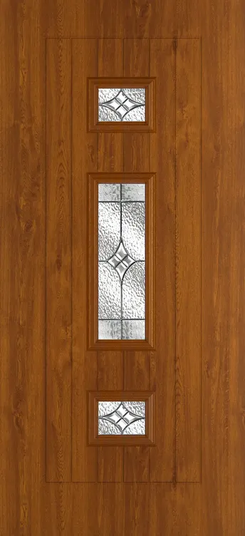 Helsinki composite door in Light Oak with Elegance glass