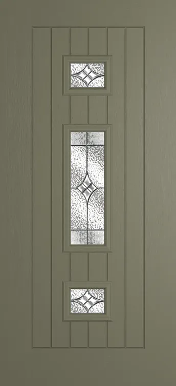 Helsinki composite door in Olive Grey with Elegance glass