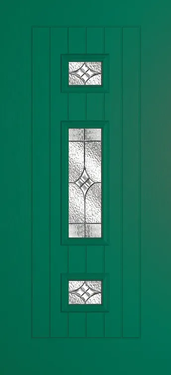 Helsinki composite door in Opal Green with Elegance glass