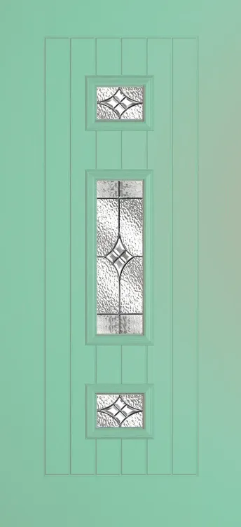 Helsinki composite door in Pastel Turquoise with Elegance glass