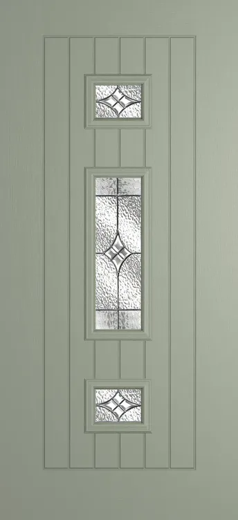 Helsinki composite door in Pebble Grey with Elegance glass