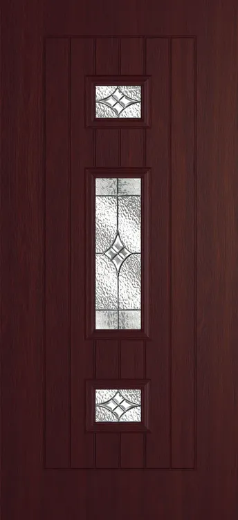 Helsinki composite door in Rosewood with Elegance glass