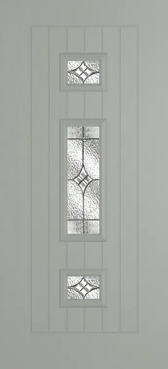 Helsinki composite door in Silver Grey with Elegance glass