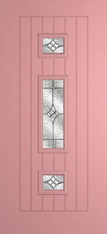 Helsinki composite door in Sweet Pink with Elegance glass