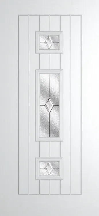 Helsinki composite door in White with Classic glass