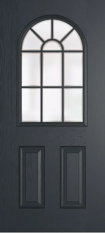 Madeira Grid Lite composite door in Anthracite Grey with Etch glass
