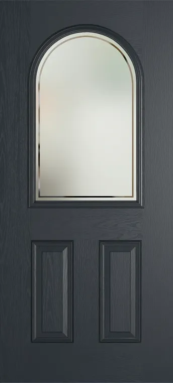 Madeira composite door in Anthracite Grey with Victorian Border glass