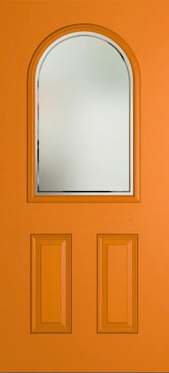 Madeira composite door in Clementine with Victorian Border glass