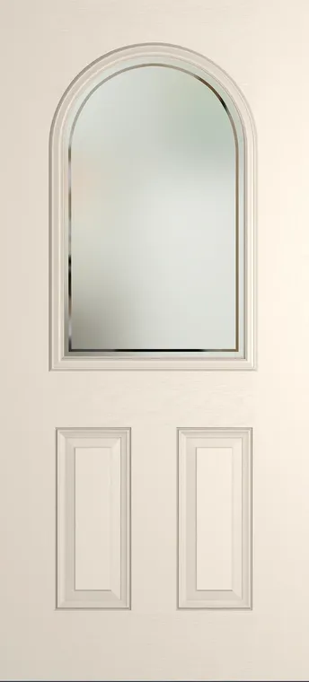 Madeira composite door in Cream with Victorian Border glass