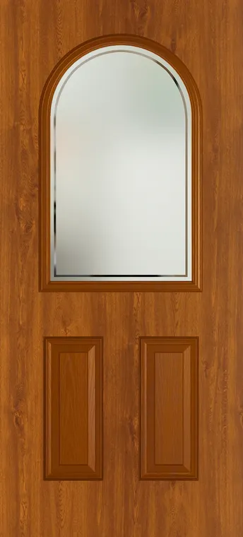 Madeira composite door in Light Oak with Victorian Border glass