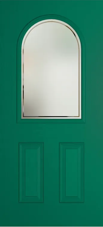 Madeira composite door in Opal Green with Victorian Border glass