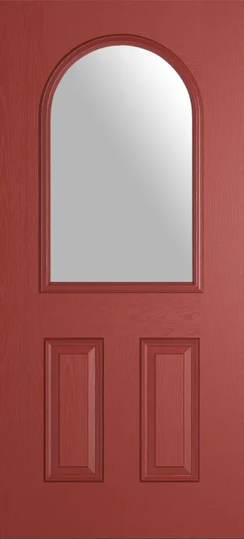 Madeira composite door in Red with Satin glass