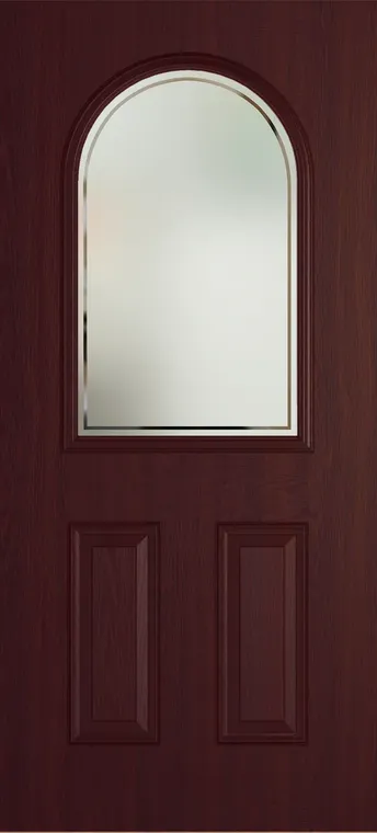 Madeira composite door in Rosewood with Victorian Border glass