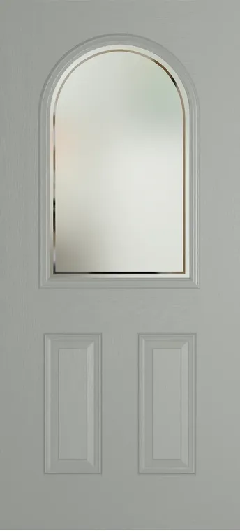 Madeira composite door in Silver Grey with Victorian Border glass