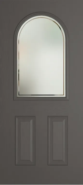 Madeira composite door in Slate Grey with Victorian Border glass