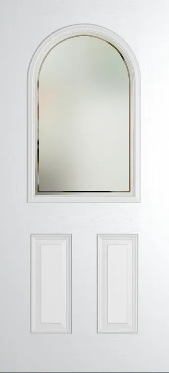 Madeira composite door in White with Victorian Border glass