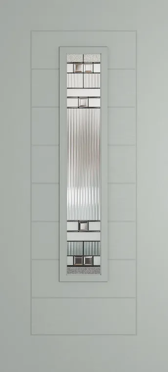 Madrid 1219 composite door in Agate Grey with Manhattan glass
