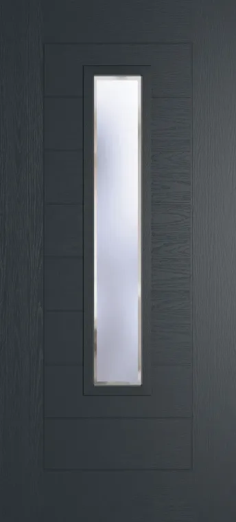 Madrid 1219 composite door in Anthracite Grey with Kensington glass