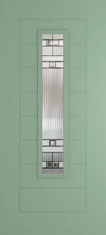 Madrid 1219 composite door in Chartwell Green with Manhattan glass