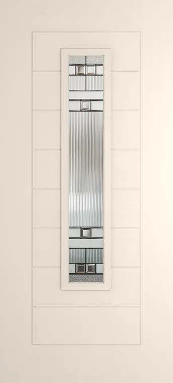 Madrid 1219 composite door in Cream with Manhattan glass