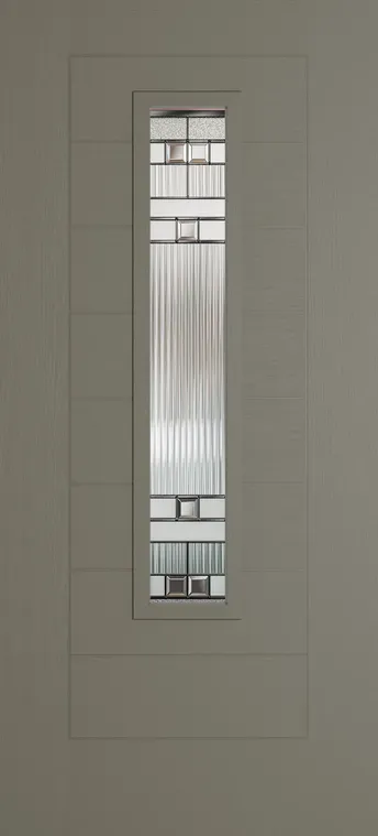 Madrid 1219 composite door in Dolphin Grey with Manhattan glass