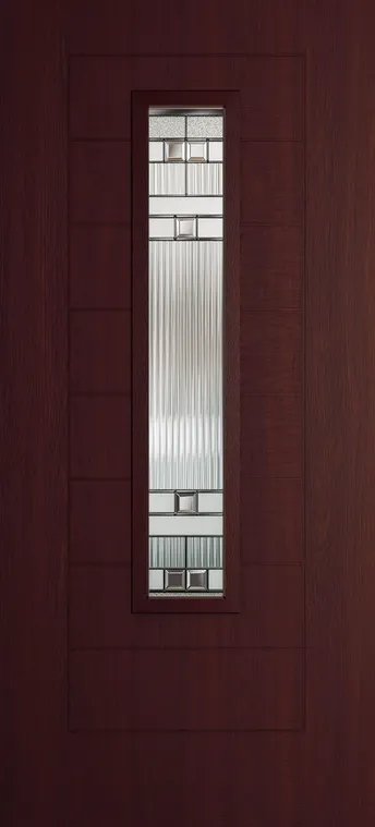 Madrid 1219 composite door in Rosewood with Manhattan glass